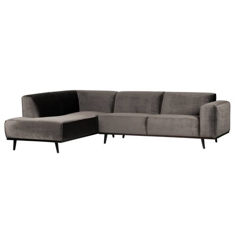 BePureHome Statement corner couch left velvet taupe