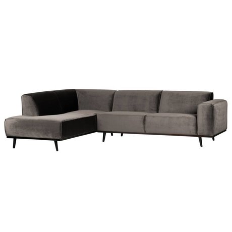 BePureHome Statement eckcouch linken velvet taupe