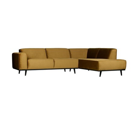 BePureHome Hjørnesofa udsagn højre honning gul fløjl 274x210x77cm