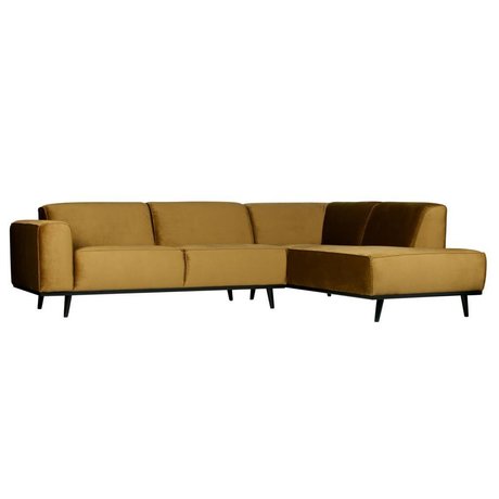 BePureHome Hjørnesofa udsagn højre honning gul fløjl 274x210x77cm