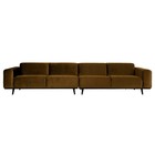 BePureHome Bank Statement 4 places XL velours jaune miel 372x93x77cm