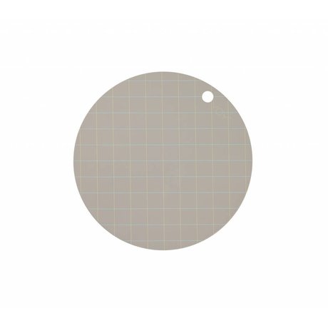 OYOY Tischset Hokei grau Silikon Ø39x0,15cm 2er-Set