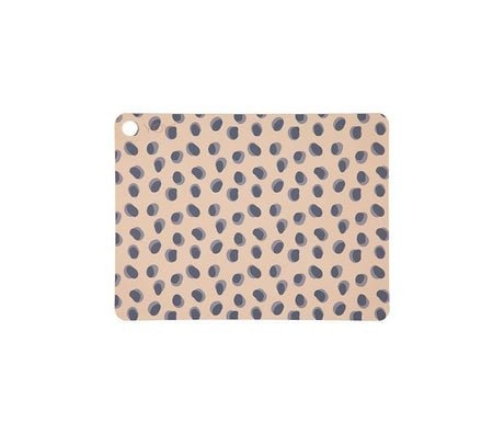 OYOY Placemat Leopard points camel brown silicone 45x34x0,15cm set of 2