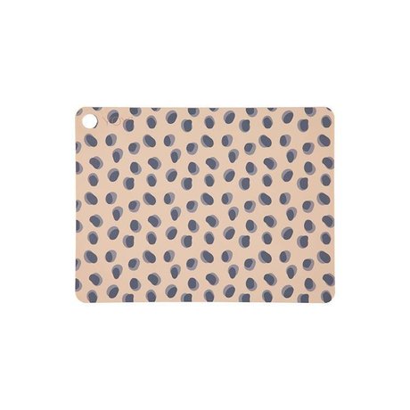 OYOY Tovaglietta Leopard punti cammello marrone silicone 45x34x0,15cm set di 2