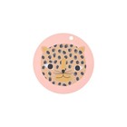 OYOY Placemat sne leopard rund koral pink silikone Ø39x0,15cm