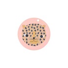 OYOY Placemat snow leopard round coral pink silicone Ø39x0,15cm