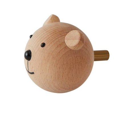 OYOY Wandhaken Bear Naturholz ø4,5x6x4,5cm