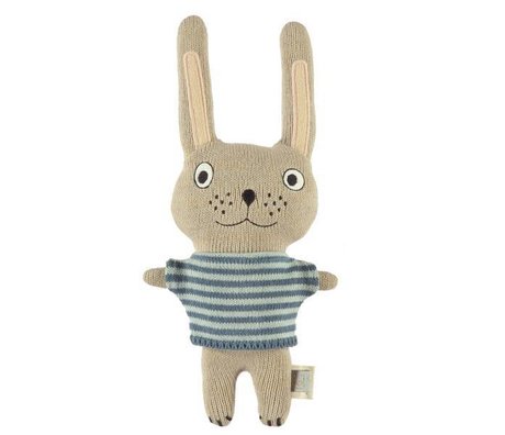 OYOY Knuffel Baby Rabbit Felix flerfarvet katoen 26x20cm