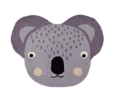 OYOY Tapis Koala gris coton 100x85cm