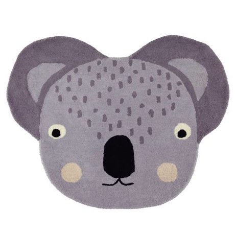 OYOY Tapis Koala gris coton 100x85cm