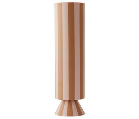 OYOY Vase Topu high pink caramel made of ceramic 31x8,5cm