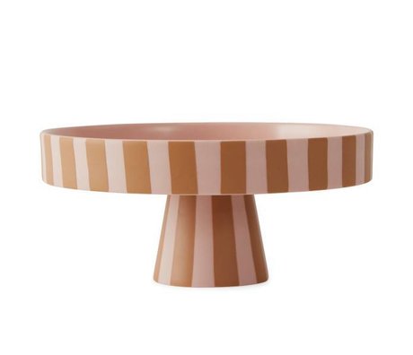 OYOY Tablett Toppu rosa Karamell aus Keramik 9x20cm