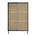 HK-living Porta scorrevole dell'armadio Tessitura grigio marrone legno 95x40x140cm
