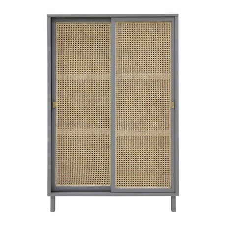 HK-living Penderie porte coulissante Sangle en bois brun gris 95x40x140cm