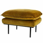 HK-living Taburete hk-living retro ocre amarillo terciopelo 72x65x46cm