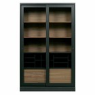 WOOOD James vitrine schrank kiefer schwarz 125x47x200cm