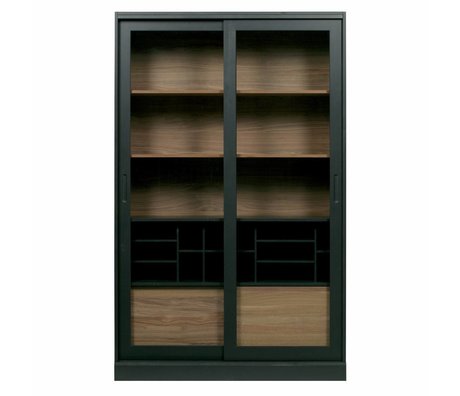 WOOOD James display cabinet pine black 125x47x200cm