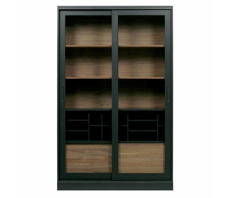 WOOOD James vitrine pin noir 125x47x200cm