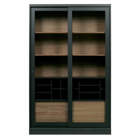 WOOOD James display cabinet pine black 125x47x200cm