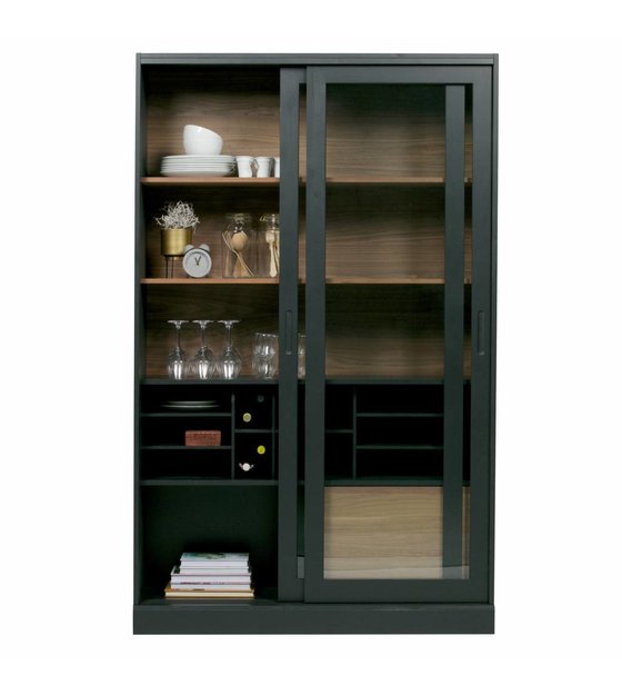 Woood James Display Cabinet Pine Black 125x47x200cm Lefliving Com