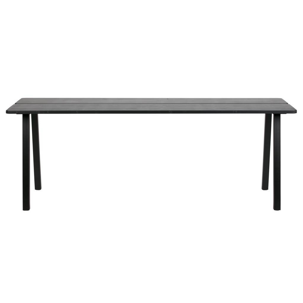 Eettafel Triomf Mat Zwart Hout Metaal 210x77x74 5cm Lefliving De