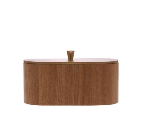 HK-living Tray willow brown wood 23x11x10cm