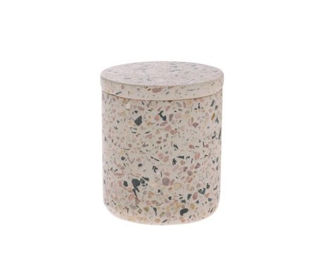 HK-living Storage pot Terrazzo pink multicolored concrete S Ø8,2x9,8cm