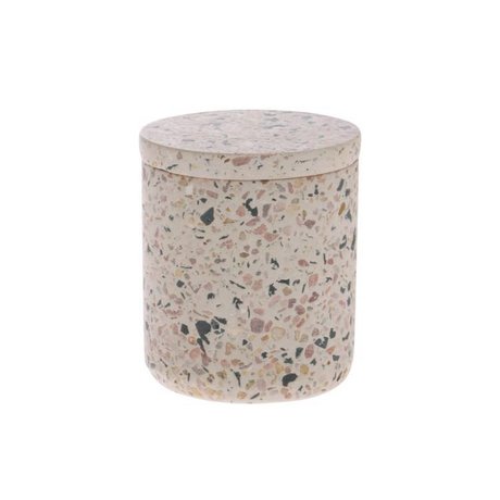 HK-living Contenitore Terrazzo in cemento multicolore rosa S Ø8,2x9,8cm