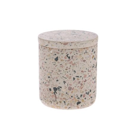 HK-living Storage pot Terrazzo pink multicolored concrete S Ø8,2x9,8cm