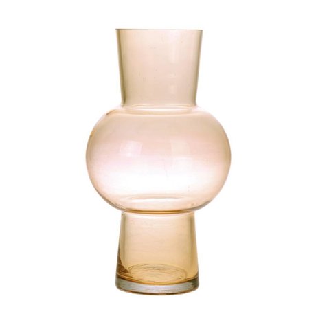 HK-living Vase flower peach orange glass M Ø19x35cm