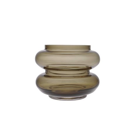 HK-living Vase smoked brown glass S Ø13,5x10,5cm