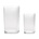 HK-living Vaas Ribbed Transparent Glass Set Van 2