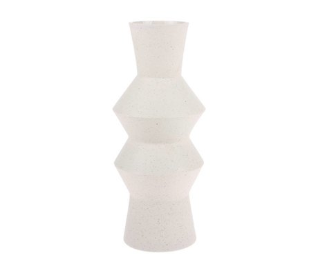 HK-living Vase Speckled Angular cream white ceramic L Ø16,5x41cm