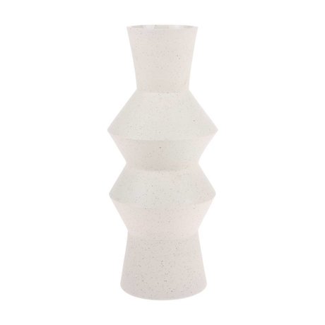 HK-living Vase Speckled Vinkelcreme hvid keramik L Ø16,5x41cm