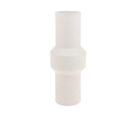 HK-living Vaso maculato trasparente in ceramica bianca L Ø16x39,5cm