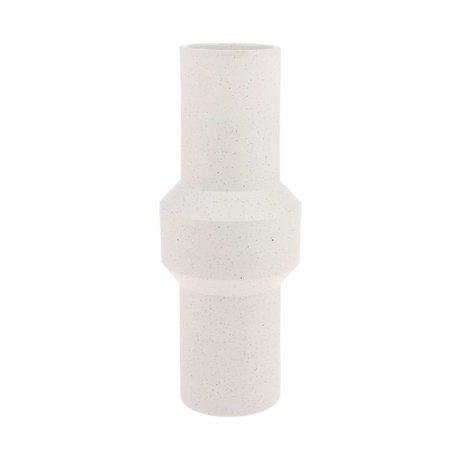 HK-living Vase Tacheté Droite en céramique blanc crème L Ø16x39,5cm