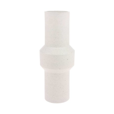 HK-living Vaso maculato trasparente in ceramica bianca L Ø16x39,5cm