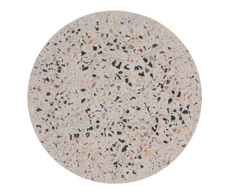 HK-living Dienblad Terrazzo Terrasse en béton multicolore L Ø30x1,3cm