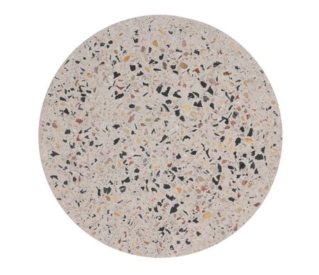 HK-living Terrazzo Dienblad Terrazzo in cemento multicolore L Ø30x1,3cm