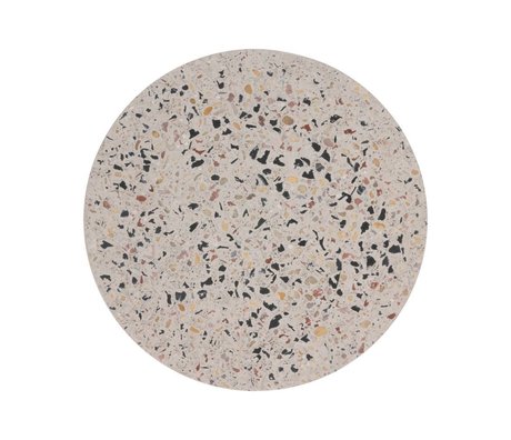 HK-living Terrazzo tray Multi-colored concrete terrace M Ø20x1.3cm