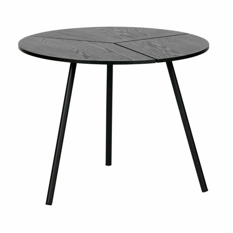 WOOOD Rodi mesa de centro m madera / metal negro ø48x38cm