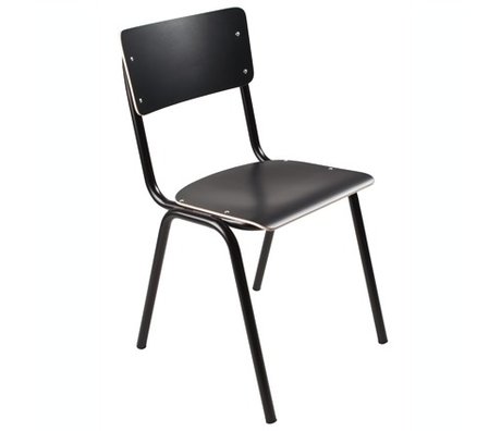 Zuiver Chaise à l'école, noir, 43x38x83cm