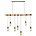 Wonenmetlef Lampada a sospensione Avery 7-fiamme marrone naturale marrone nero bambù 120x6x150cm