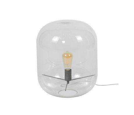 Wonenmetlef Lámpara de mesa Alec cúpula de cristal transparente Ø35x45cm