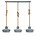 Wonenmetlef Luminaire suspendu Roan 3-flammes gris-brun Corde en métal 110x28x150cm