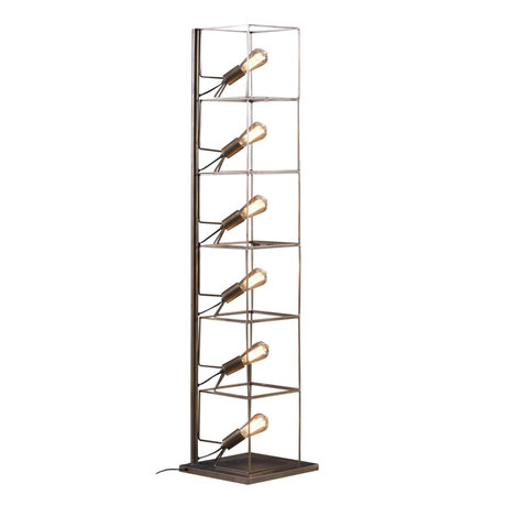 Wonenmetlef Lampadaire Jen à 6 lumières, bronze antique, acier 25x25x154cm