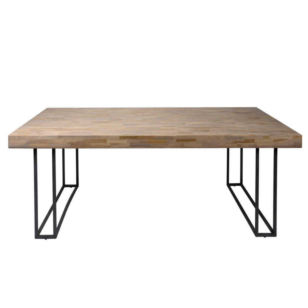 Wonenmetlef Esstisch Indy Natur Braun Grau Holz Metall 200x100x78cm Lefliving De