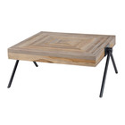 Wonenmetlef Tavolino Sue marrone grigio acciaio teak 70x70x33cm