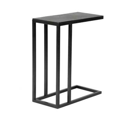 Wonenmetlef Table d'appoint Juul Vintage en métal noir 50x25x65cm
