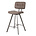 Wonenmetlef Bar stool Riley dark brown PU leather 43x55x98cm